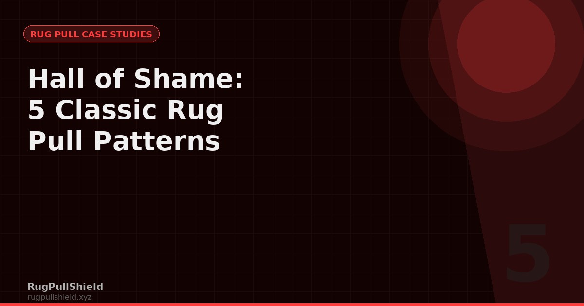 Pump.fun Hall of Shame: 5 Classic Rug Pull Patterns and the Data Behind Them